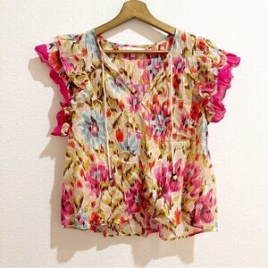 House of Harlow 1960- Ruffled Sleeves Top Size M